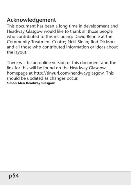 Directory of Services - Headway Glasgow