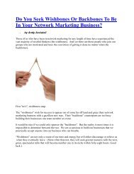 Do You Seek Wishbones Or Backbones To Be In Your Network ...