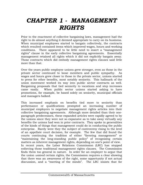 Management Rights - AELE's Home Page