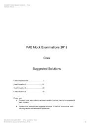 FAE Mock Examinations 2012 Core Suggested Solutions