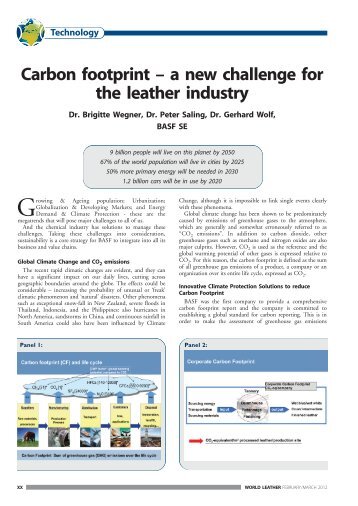 Carbon footprint – a new challenge for the leather industry