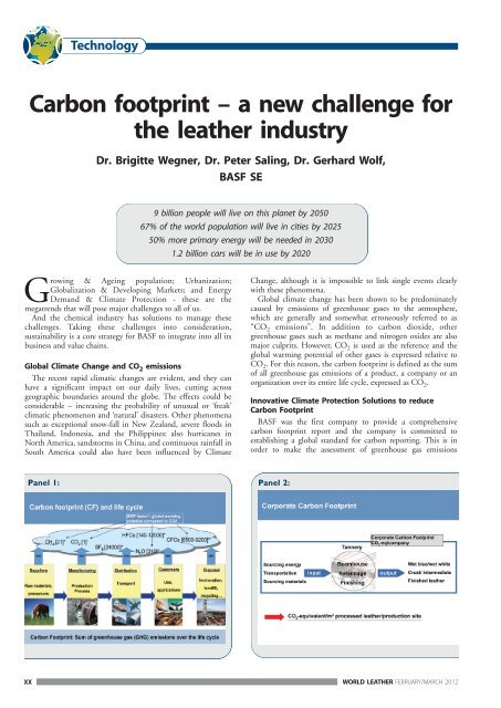 Carbon footprint – a new challenge for the leather industry