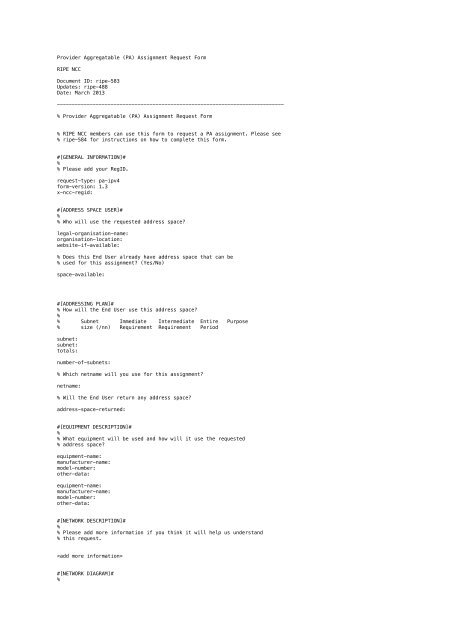 ripe-583 Updates: ripe-488 Date: March 2013 - RIPE NCC