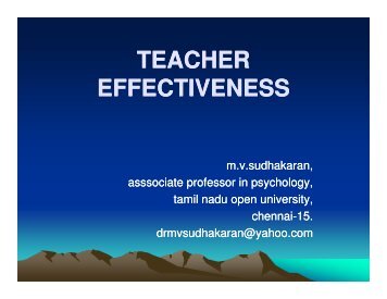 TEACHER EFFECTIVENESS