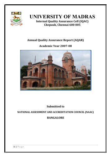 Academic Year 2007-2008 - University of Madras