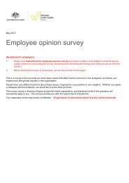 Employee opinion survey - The Workplace Gender Equality Agency