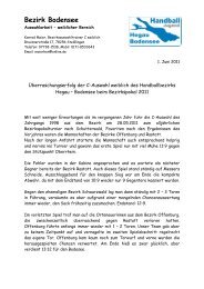 Bericht des Auswahltrainers Koni Maier - Bezirk Hegau-Bodensee