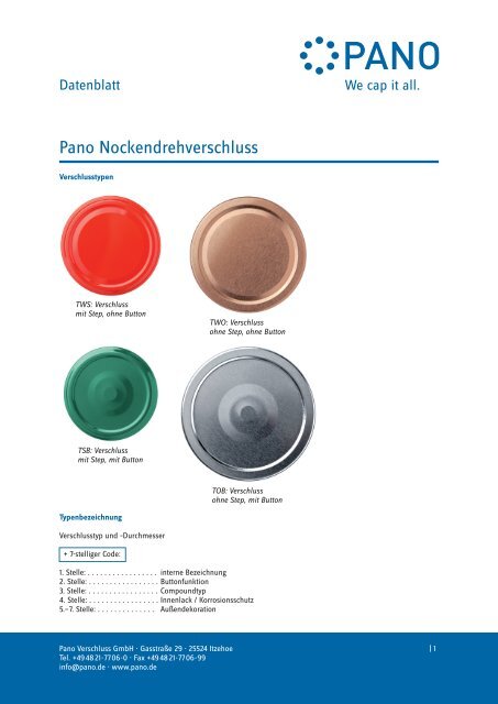 Datenblatt Pano Nockendrehverschluss - Pano GmbH