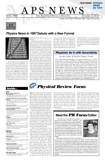 Physical Review Focus 11 Physical Review Focus - American ...