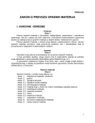 ZAKON O PREVOZU OPASNIH MATERIJA