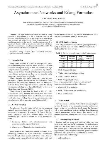 Asynchronous Networks and Erlang Formulas