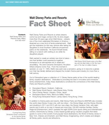 Fact Sheet - The Walt Disney Company