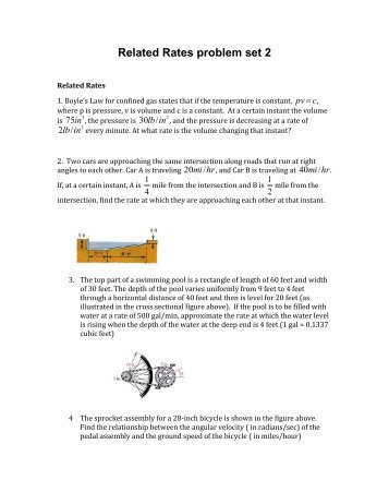 Extra related Rates Problems