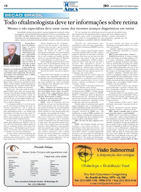 JORNAL BRASILEIRO DE OFTALMOLOGIA - Sociedade Brasileira ...