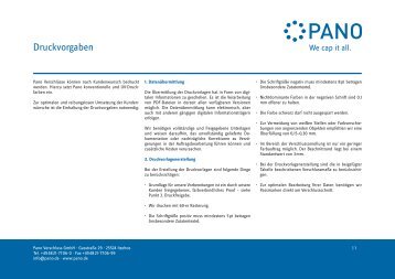 Druckvorgaben - Pano GmbH