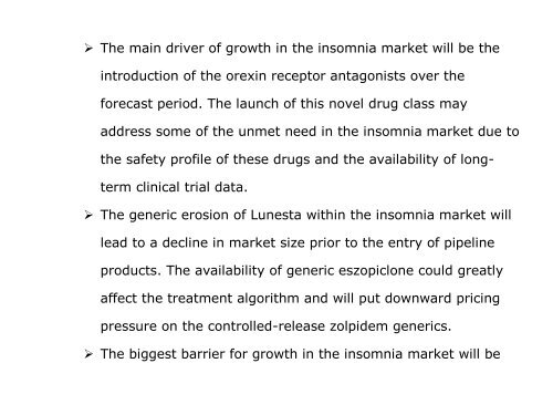 Market PharmaPoint: Insomnia , Global Drug Forecast and Market Analysis to 2023