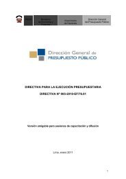 Directiva para la EjecuciÃ³n Presupuestaria - Ministerio de EconomÃ­a ...