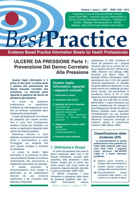 Ulcere da pressione - Evidence Based Nursing