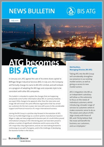 BIS ATG News Bulletin (July 2011) - Bilfinger Industrial Automation ...