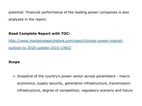 Turkey Power Market Outlook 2025 , Update 2015 , Market Trends, Regulations, and Competitive Landscape