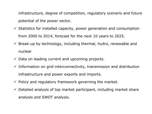 UAE Power Market Outlook  2025, Update 2015 ,Market Trends, Regulations, and Competitive Landscape