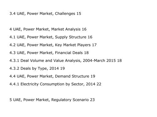 UAE Power Market Outlook  2025, Update 2015 ,Market Trends, Regulations, and Competitive Landscape