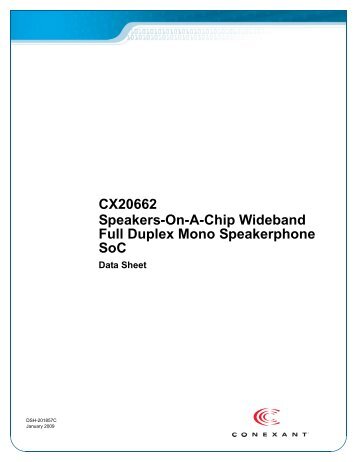 CX20662 Speakers-On-A-Chip Wideband Full Duplex ... - Codico