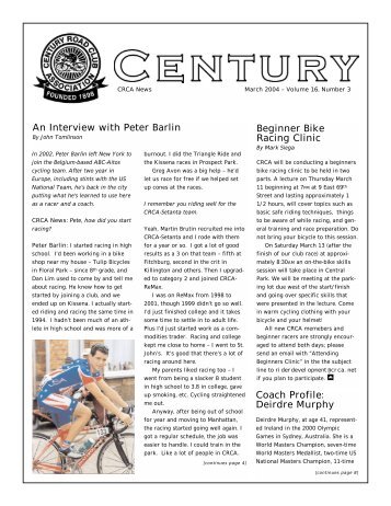 CRCA March 2004 Newsletter - Century Road Club Association