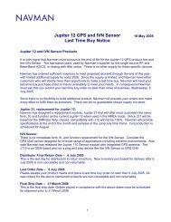 Jupiter 12 GPS and IVN Sensor Last Time Buy Notice - Codico