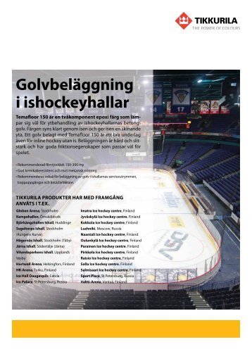 Golvbroschyr Ishockeyhallar - Tikkurila