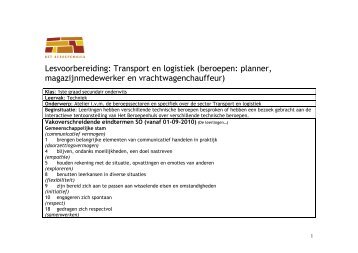 Lesvoorbereiding: Transport en logistiek (beroepen ... - Beroepenhuis