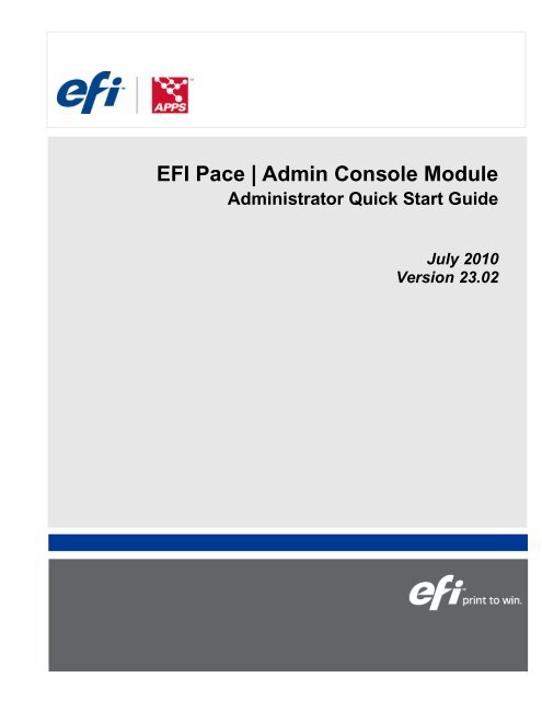 Log in to the Admin Console - EFI Pace