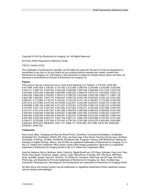 XPath Expressions Reference Guide - EFI™ Pace