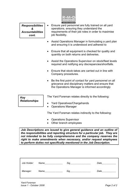Operations Manager Job Description Small Business - Resume Template