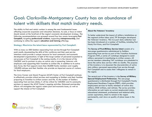 CLARKSVILLE-MONTGOMERY COUNTY ECONOMIC DEVELOPMENT BLUEPRINT