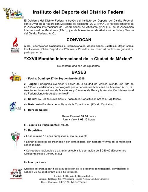 Instituto del Deporte del Distrito Federal - Atletismo en México