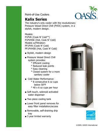 Kalix Spec Sheet R1 - Oasis International