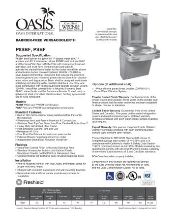 Specifications - Oasis International