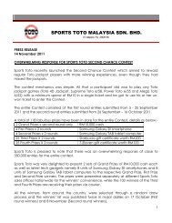 Sports Toto Malaysia Sdn Bhd