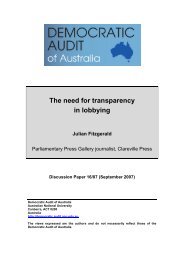 The need for transparency in lobbying - Parliament of South Australia