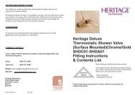 Heritage Deluxe Thermostatic Shower Valve (Surface ... - QS Supplies