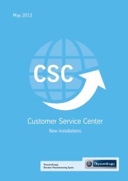 Customer Service Center - ThyssenKrupp Elevator Manufacturing ...