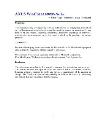 TC-620 User Guide (CE XPe.) - Axus