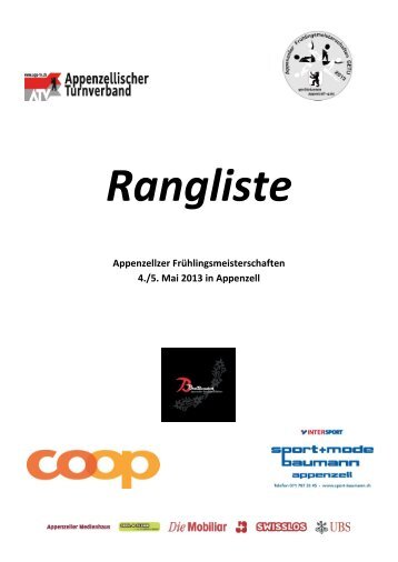 Rangliste 2013 - Getu Appenzell Gais