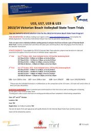 U15, U17, U19 & U23 2013/14 Victorian Beach ... - Volleyball Victoria