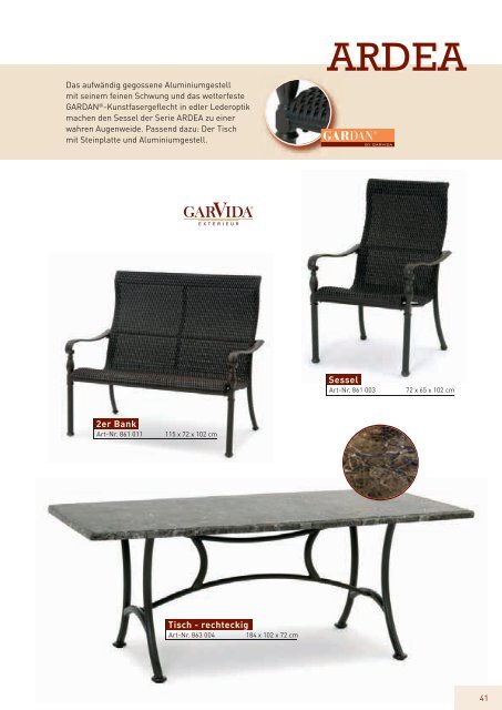 GarVida Katalog 2011 - Gartenmöbel Online Shop