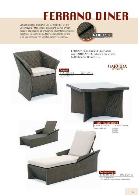 GarVida Katalog 2011 - Gartenmöbel Online Shop