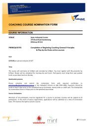 coaching course nomination form - Volleyball Victoria
