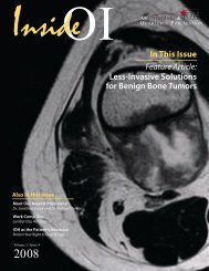 In This Issue Less-Invasive Solutions for Benign Bone ... - OrthoIndy