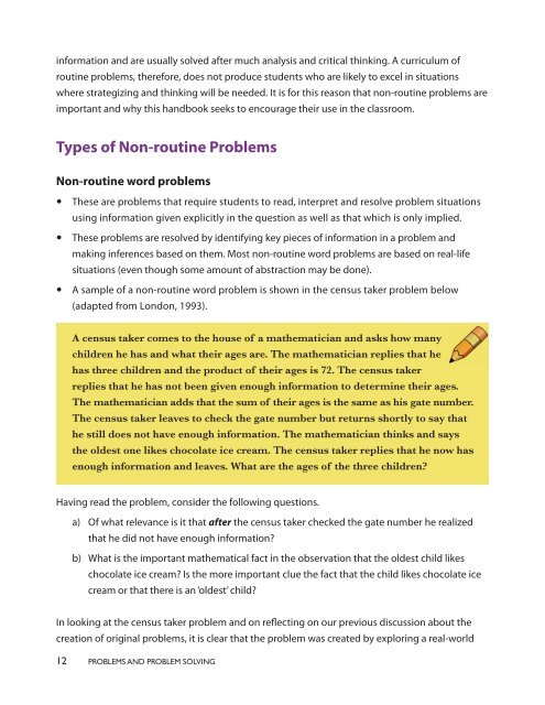 Problems and Problem Solving - Ministry of Education